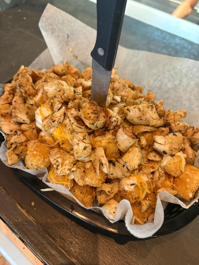 Jerk Chicken Tot-Chos.